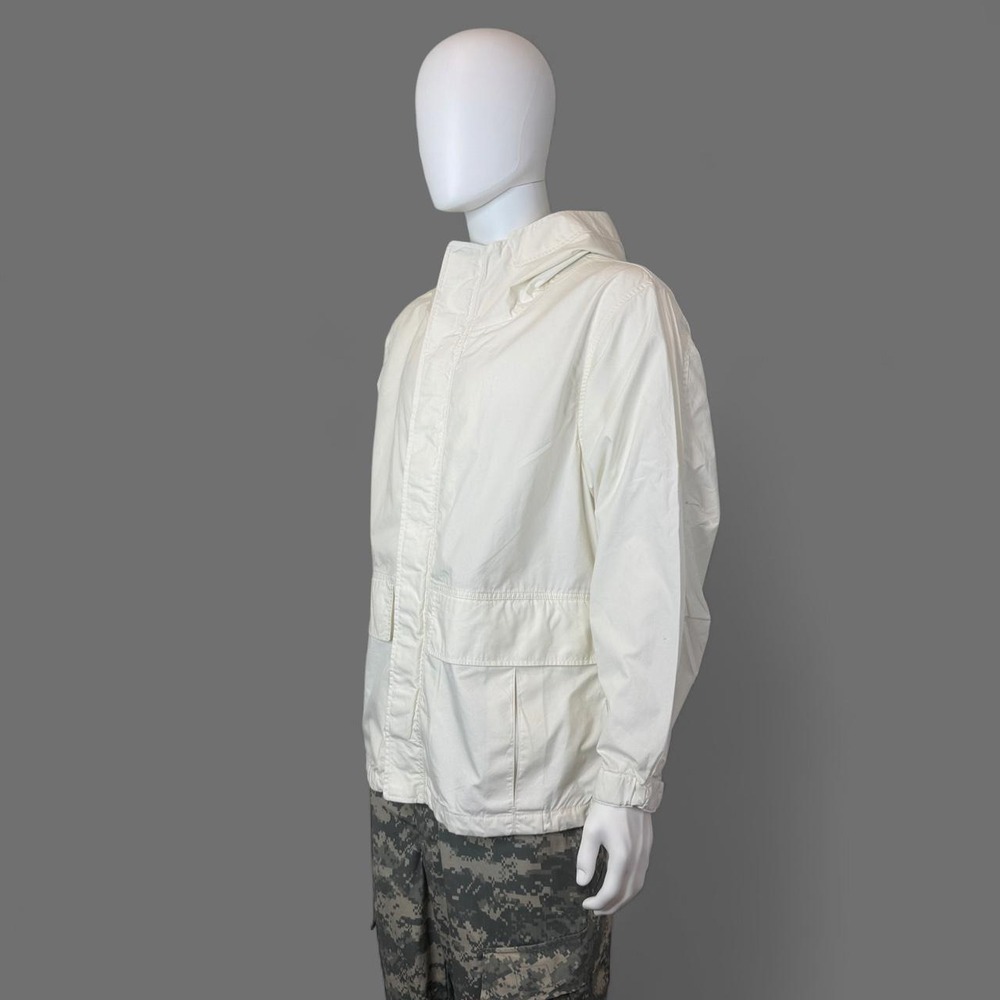 Uniqlo White Cotton Hooded Utility Parka Jacket Size M Minimalist - Picture 1 of 8